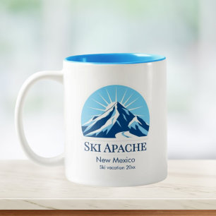 Taza Bicolor Recuerdo del resort de esquí Ski Apache Nuevo Méxi