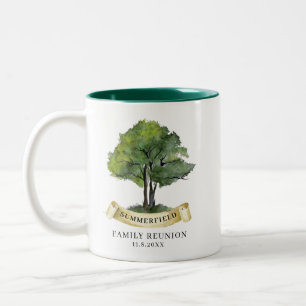 Taza Bicolor Recuerdo personalizado de reunión familiar Nombre