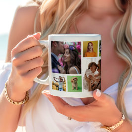 Taza Bicolor Recuerdo único de 12 fotos cuadradas