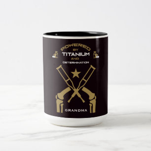 Taza Bicolor Recuperación de cirugía de rodilla, que te mejores