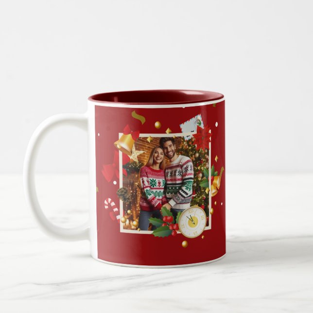 Taza Bicolor Red Christmas Couple Gift Mug (Izquierda)