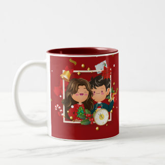 Taza Bicolor Red Christmas Gift Mug