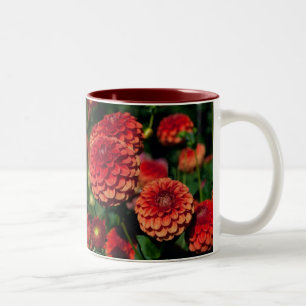 Taza Bicolor Red Dahlias Mug