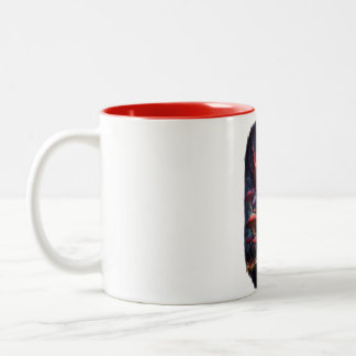 Taza Bicolor Red Ether Mushroom Skull Mug