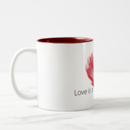 Taza Bicolor Red Heart Love Burning Flame