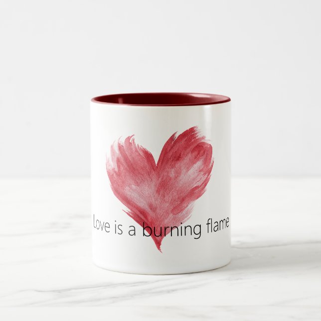 Taza Bicolor Red Heart Love Burning Flame (Centro)