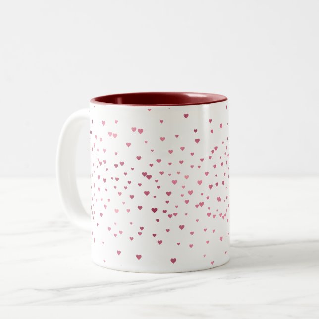 Taza Bicolor Red Hearts Confetti (Anverso izquierdo)
