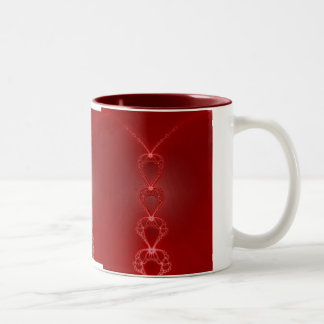 Taza Bicolor Red Hearts Fractal Mug