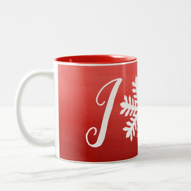 Taza Bicolor Red Joy Snowflake (Izquierda)