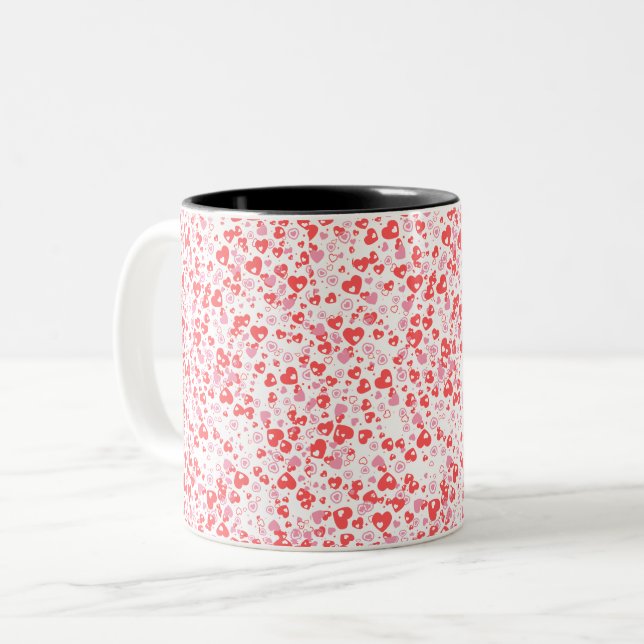 Taza Bicolor Red Love Hearts – Valentine Collection (Anverso izquierdo)