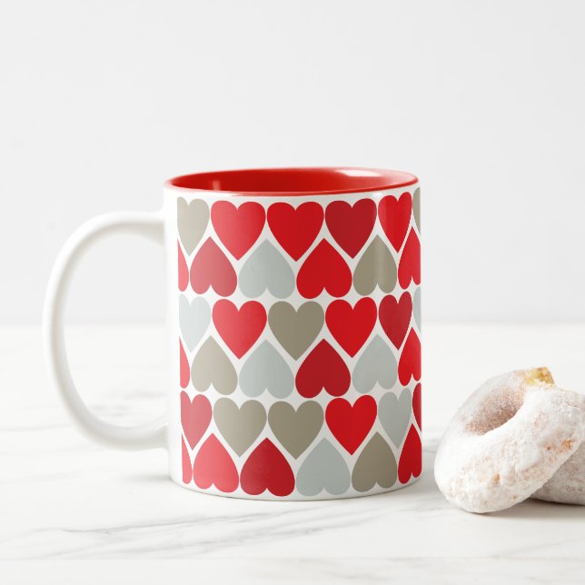 Taza Bicolor Red Love Mug (Con donut)