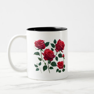 Taza Bicolor Red Rose Bouquet Mug