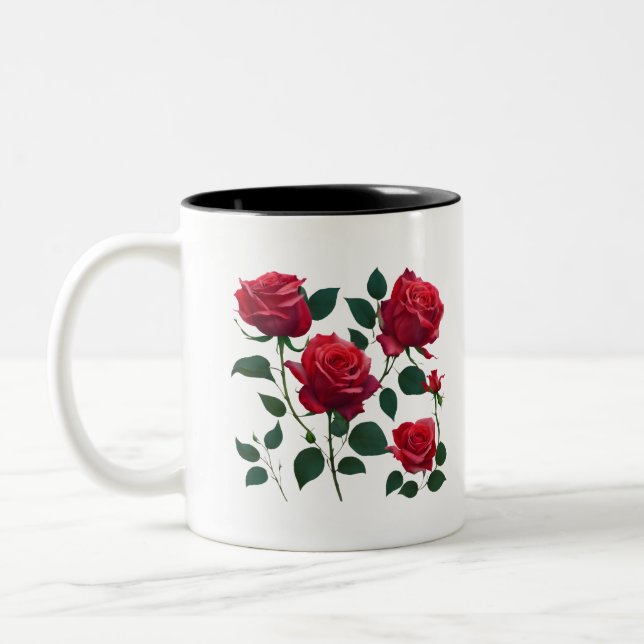 Taza Bicolor Red Rose Bouquet Mug (Izquierda)
