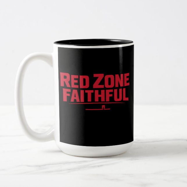 Taza Bicolor Red Zone Faithful (Izquierda)