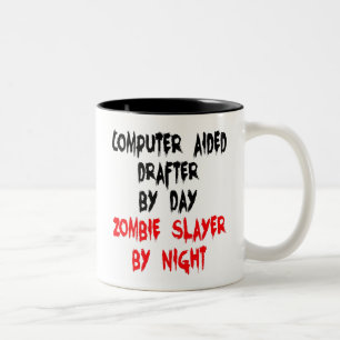 Taza Bicolor Redactor asistido por computadora Zombie Slayer