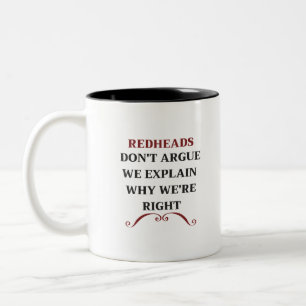 Taza Bicolor REDHEADS no argumenta Explicamos por qué tenemos 