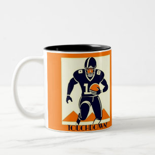 Taza Bicolor Reducir el gráfico del arte decenal del fútbol ame