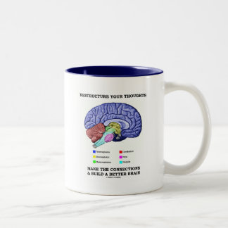 Taza Bicolor Reestructure sus pensamientos hacen las conexiones