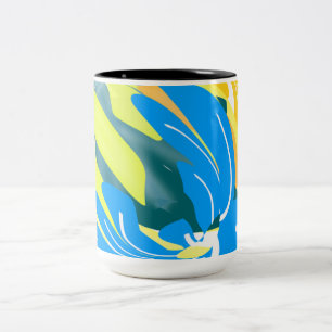 Taza Bicolor Reflejos Vibrantes de Empoderamiento en Diseño