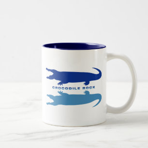 Taza Bicolor Reflexión de cocodrilos (azul)