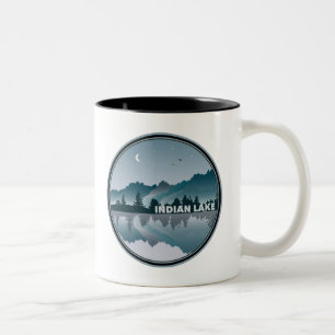 Taza Bicolor Reflexión sobre el lago indio en Nueva York