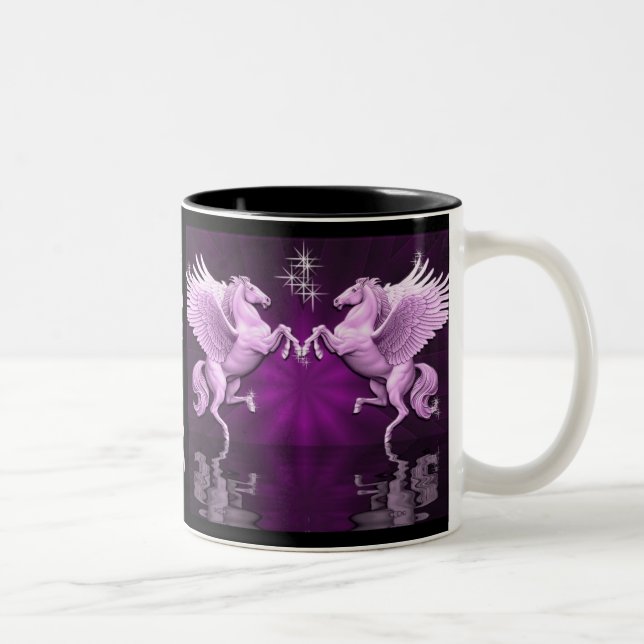 Taza Bicolor Reflexiones rosadas Pegasus café Mug (Derecha)