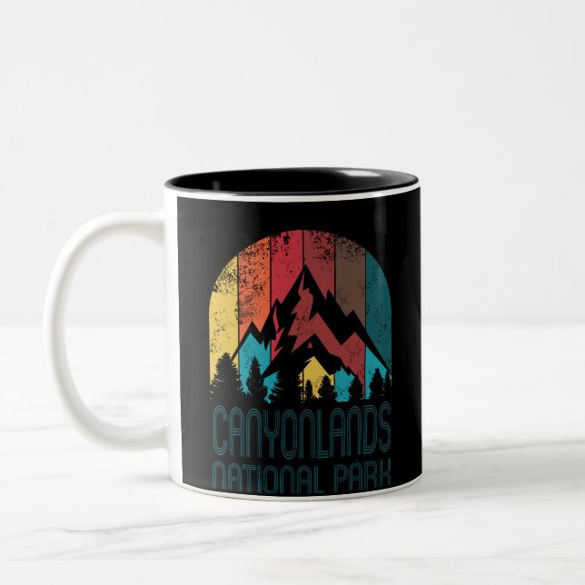 Taza Bicolor Regalo apenado retro del parque nacional de (Izquierda)