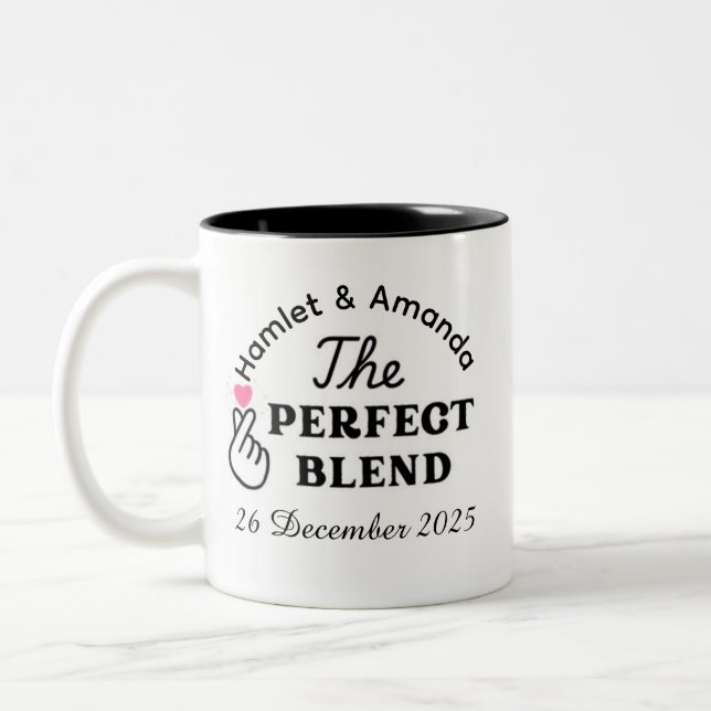 Taza Bicolor regalo boda personalizado Mug (Izquierda)
