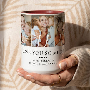 Taza Bicolor Regalo Colage de 5 Fotos Personalizado Te Quiero M