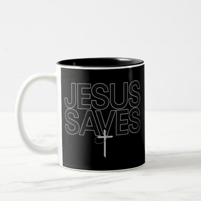 Taza Bicolor Regalo cristiano Jesús Fe Biblia Verse (Izquierda)