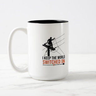 Taza Bicolor Regalo de Agradecimiento para Trabajador Eléctrico