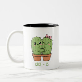 Taza Bicolor Regalo de aniversario de pareja de cactus divertid