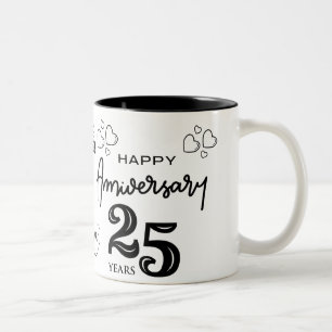 Taza Bicolor regalo de aniversario de plata