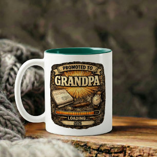 Taza Bicolor Regalo de anuncio de embarazo para abuelo