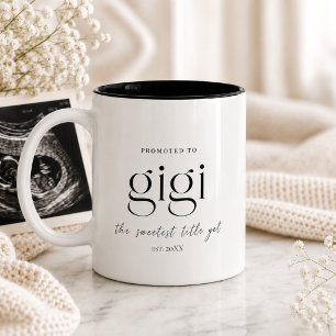 Taza Bicolor Regalo de anuncio de embarazo para Gigi