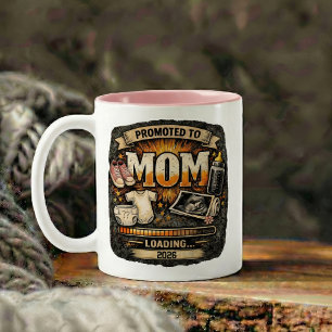 Taza Bicolor Regalo de anuncio de embarazo para mamá