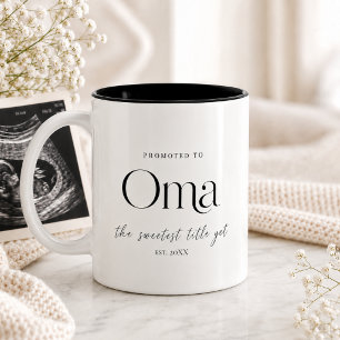Taza Bicolor Regalo de anuncio de embarazo para Oma
