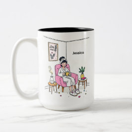 Taza Bicolor Regalo de café personalizado para hija acogedor y