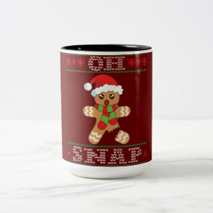 Taza Bicolor Regalo de camiseta de hombre de pan de jengibre Oh