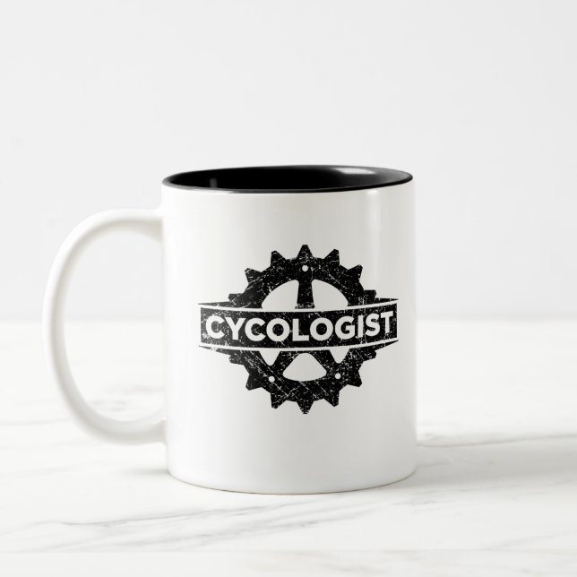 Taza Bicolor Regalo de ciclismo gracioso (Izquierda)