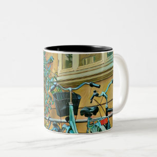 Taza Bicolor Regalo de ciclismo sobre el amante   Pintura en bi
