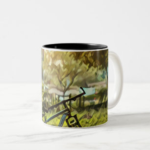 Taza Bicolor Regalo de ciclismo sobre el amante Pintura en bi