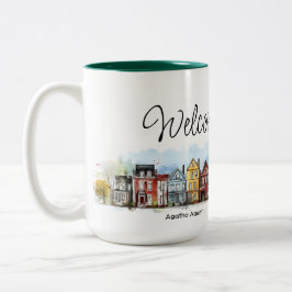 Taza Bicolor Regalo de Cierre de Inmueble Bienvenido a Casa