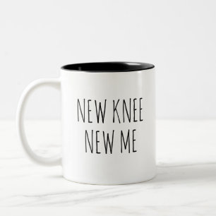 Taza Bicolor Regalo de cirugía de rodilla, Nueva rodilla, Nueva
