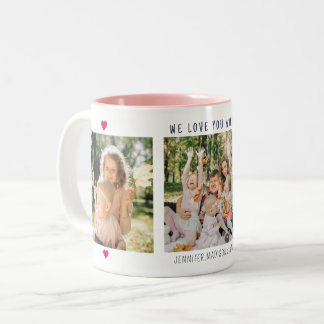 Taza Bicolor Regalo de Colaje de 3 Fotos Personalizado para Mam