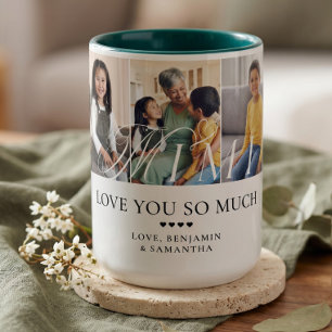 Taza Bicolor Regalo de Collage de 5 Fotos Personalizadas para M