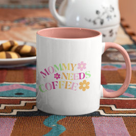 Taza Bicolor Regalo de color floral para nuevas mamás, mami nec