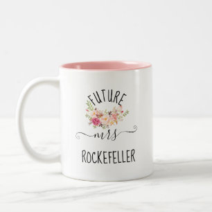 Taza Bicolor Regalo de compromiso de futuras novias de flores r