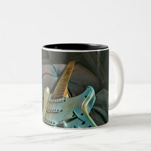 Taza Bicolor Regalo de cumpleaños de guitarrista vintage