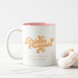 Taza Bicolor Regalo de dama de honor personalizado de Retro Boh